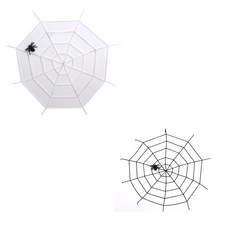 파티쇼 할로윈 뉴 굵은거미줄 2종 세트, 화이트, 블랙