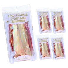 마켓감성 홀로그램 무지개 파티커텐 5p, 레드