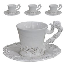 ELIOS My Flower B型茶杯4p+碟4p套組, 白色的, 1套