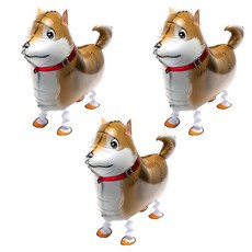 PartyPang 走路動物鋁箔氣球, 珍島犬, 3個