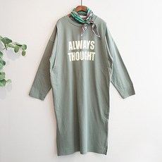 iyaan 孕婦英文印花長袖連身裙