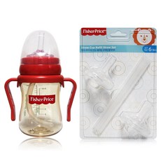 fisher-price 費雪 PPSU多功能吸管杯+替換吸管組, 紅色, 200ml, 1組