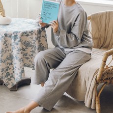 글램공감 여성용 클레어 레이어드 투피스 긴팔 잠옷 상하세트