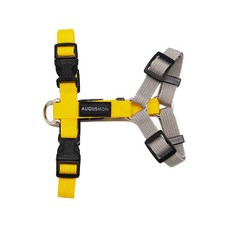 어거스몬 雙色H型狗狗胸背帶, 黃色 + 灰色