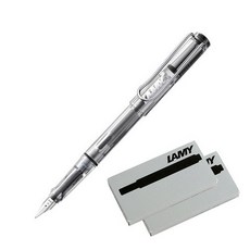 LAMY Vista鋼筆+墨盒2支裝, EF, 透明