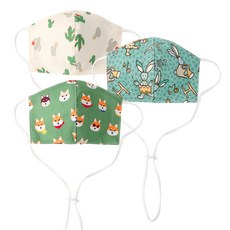 Coney Island 孩童掛繩式3D立體布口罩 G款 3入