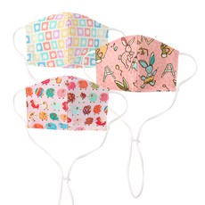 Coney Island 孩童長鍊一體式圖案印花立體口罩 B款 3入