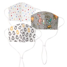 Coney Island 孩童圖案印花長鍊一體式立體口罩 I款 3入