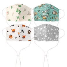 Coney Island 孩童掛繩一體式3D口罩 E款 4入