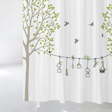 灌木浴簾自然景觀和樹木 NSC 12 S 1520 x 1880 毫米 + 塑料掛鉤 12p, 1套