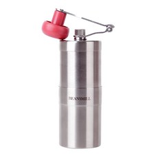 GTBEANS Beans Mill 120 不銹鋼陶瓷手磨咖啡機, 銀色+粉色, 1個