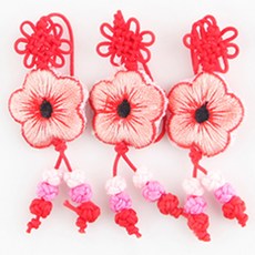 Uniart 傳統菊花結 10入, 紅色