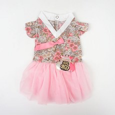 寵物款韓服造型連身裙, 粉色的