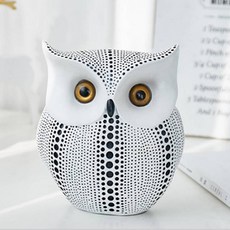 現代簡約貓頭鷹擺飾, 白色