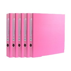 ALPHA 3孔D型扣A4活頁文件夾 3cm, 粉色, 5入