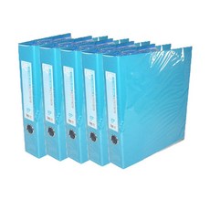 ALPHA 3孔D型扣A4活頁文件夾 5cm, 藍色, 5入