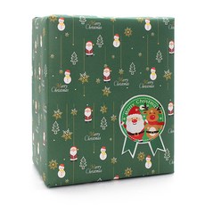 聖誕村包裝紙 20入 + 貼紙 20入, 隨機出貨, 1套