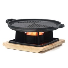 LiViNG ART 雙耳圓形鑄鐵烤盤