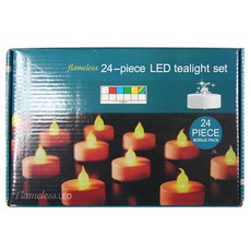 Flameless LED 茶蠟燈 彩虹 小 24入, 白色
