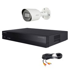 Hanwha Techwin 4頻道DVR錄影機+紅外線錄影器 室外款+安裝電線組 50M, HRX-420/HHAC-HFW1500TN/線長50m