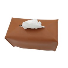 모던 가죽 각티슈 커버, 브라운