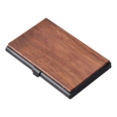 모던오피스 스테인리스강 원목 명함집, 호두나무
