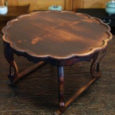 청백원 원목 꽃모양 개다리소반 특대 42cm, 원목색, 1개