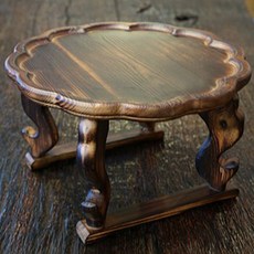 Cheongbaekwon 實木花形狗腿小號25cm, 實木色