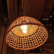 Sallim Diary 竹製藤編室內裝飾燈罩 燈具外罩 圓形款