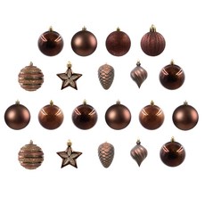 聖誕樹黃金色裝飾品 20入, 棕色, 1組
