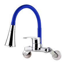 廚房檯面單孔水龍頭 藍色, 1個