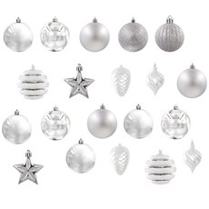 聖誕樹黃金色裝飾品 20入, 銀色, 1組