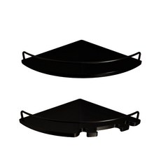 Bath&Bath 人造大理石圓形轉角架兩件組, 黑色, 1套