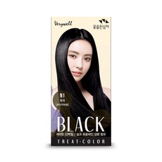 꽃을든남자 새치커버용 트리트 칼라 염모제, 흑색 N1, 1개
