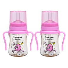 iBYEOL Friends PPSU吸管杯, 粉色, 200ml, 2個