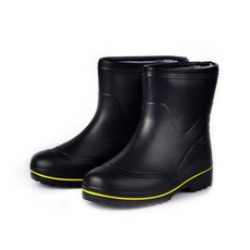 Bosaeng男款EVA新Joy防寒潮間帶釣魚半長筒靴, 黑色的, 280