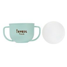 iBYEOL Friends 孩童雙耳水杯+矽膠蓋, 薄荷綠, 1組