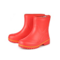 Bosaeng Rainboots 女性用 EVA Shinjoy 防寒灘釣半筒靴, 紅色, 250