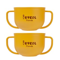 iBYEOL Friends 雙耳水杯, 2入, 黃色