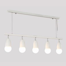 晨星屋 軌道式5燈水管吊燈, 白色