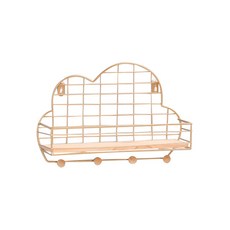 掛鉤雲朵造型木製壁架, 金色