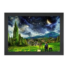 Happy Puzzle 576片拼圖用拼圖框 44 x 44 cm, 木紋黑, 1個