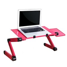 키밍 높이조절 접이식 노트북 테이블, 로즈핑크