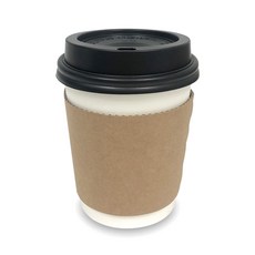 外帶包 紙杯 330ml + 牛皮杯套 + 打孔杯蓋組合, 1套