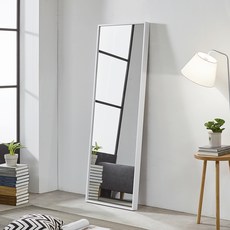 제이앤제이 와이드600 전신거울 + 미끄럼 방지캡 2p, 화이트