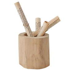 Ryublyu Shop 森林復古木質多用途置物筒, 單一顏色, 1個