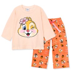 Little rabbit 孩童克莉絲圖案長袖睡衣褲子套裝