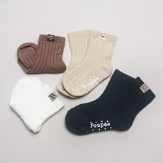 WESOCKS&PAPAMAM 兒童D羅紋中筒襪4雙組