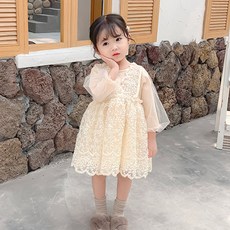 I am bebe 女童蕾絲連身裙