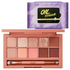 CLIO 珂莉奧 眼部彩妝盤+卸妝油紙巾, 003 Coral Talk, 1組